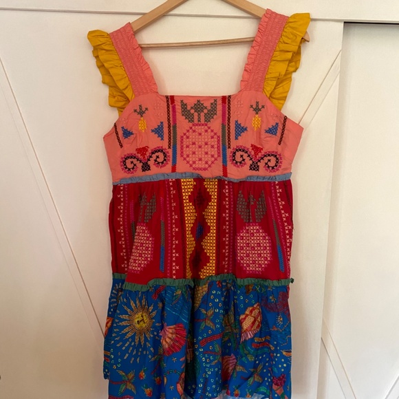 FARM RIO Color Block Embroidered Mini Dress - Picture 2 of 3